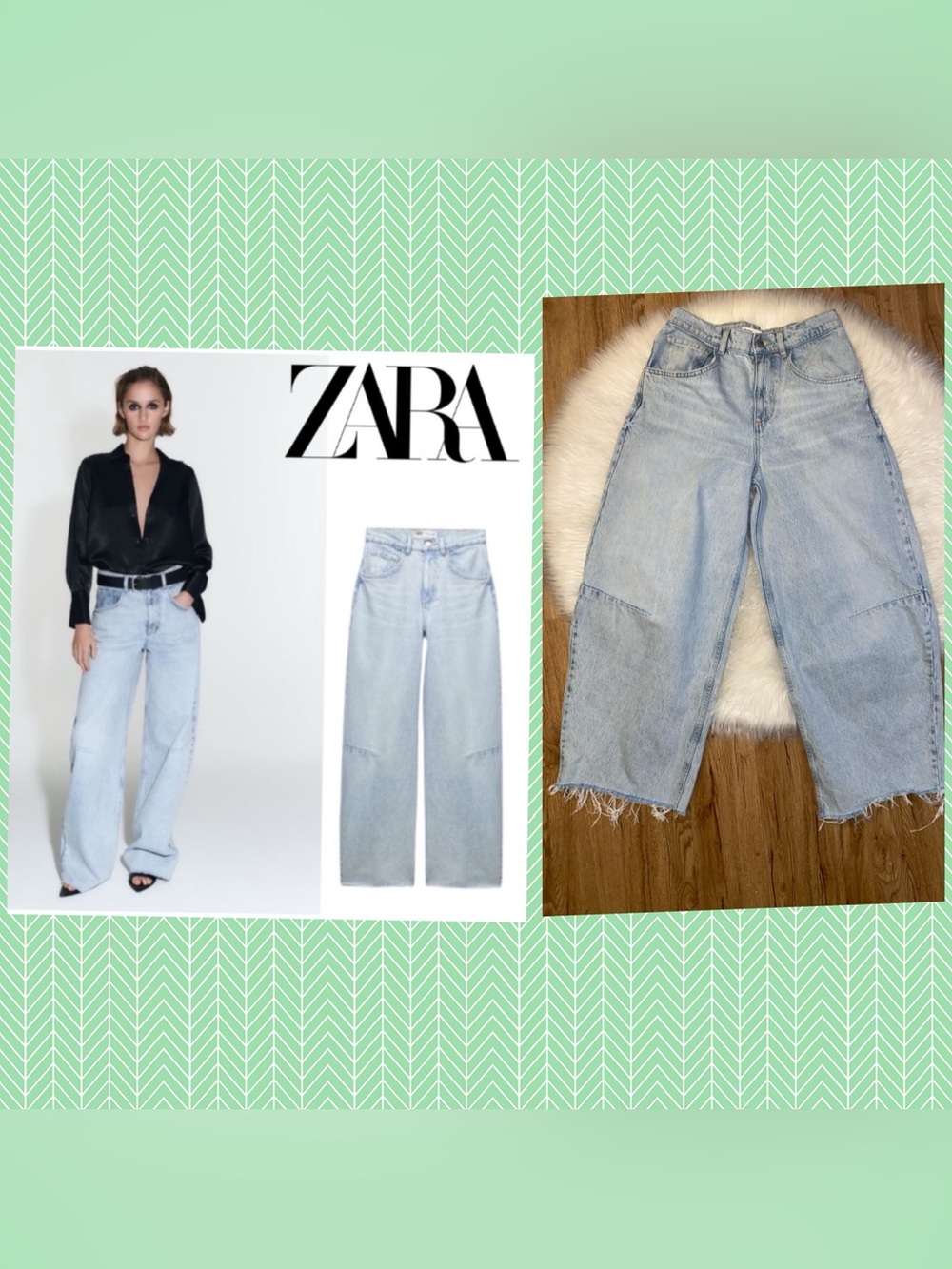 ZARA 6 Light Wash Women's High-Rise Wide Leg Jeans